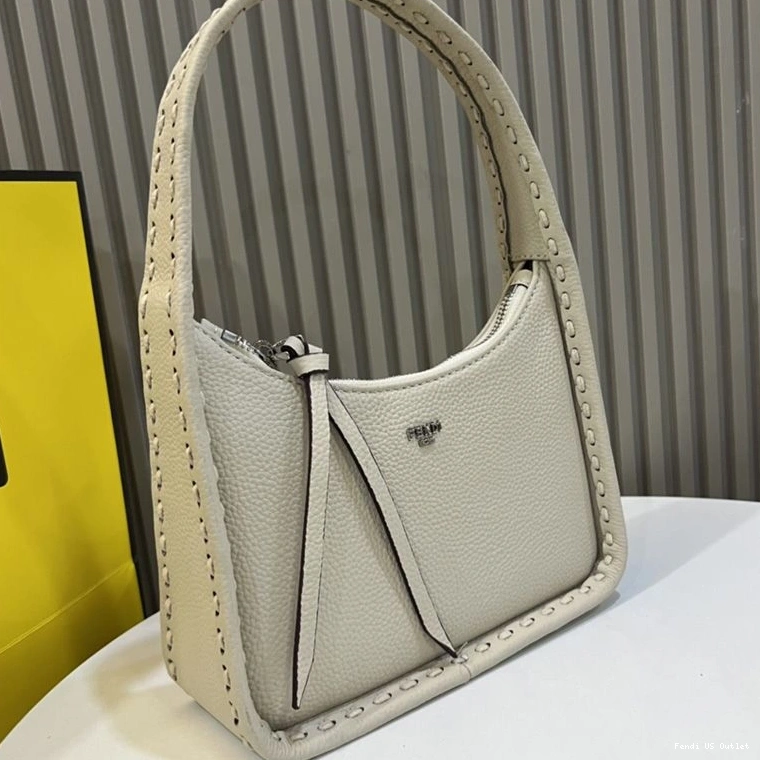 Vintage HOT Mini Romano Fendi In Beige Cuoio Bag Leather Fendessence 0817